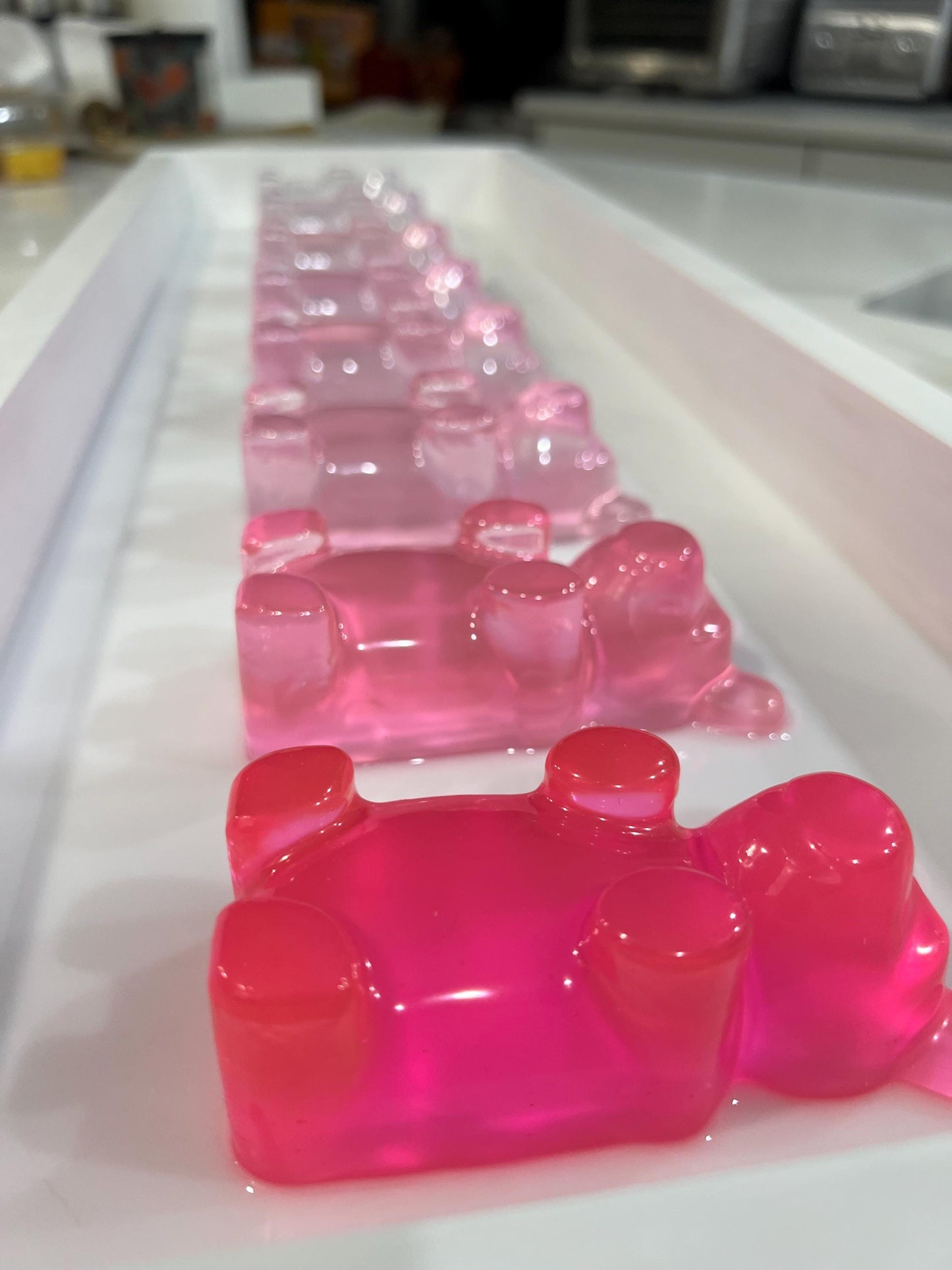 Jumbo Pink Ombre Resin Gummy Bear Wall Art: 3D Pop Art Decor