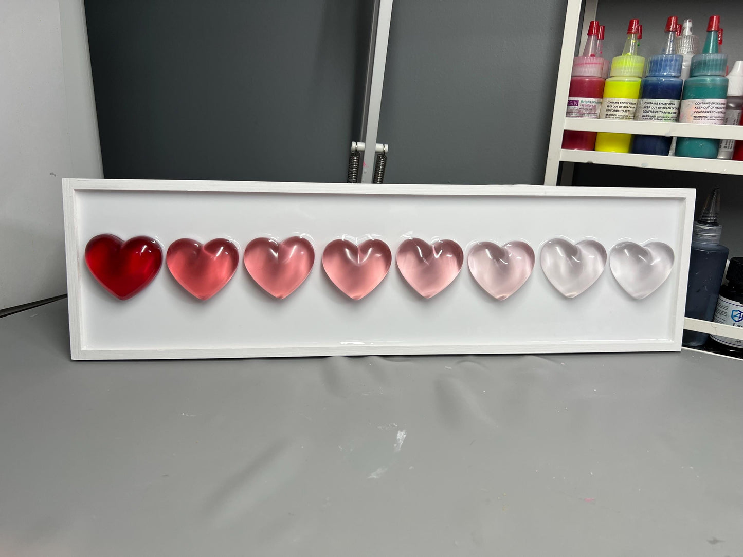 Red Ombré Resin Gummy Hearts Wall Art: 3D Pop Art| Dopamine Decor| Fake Food
