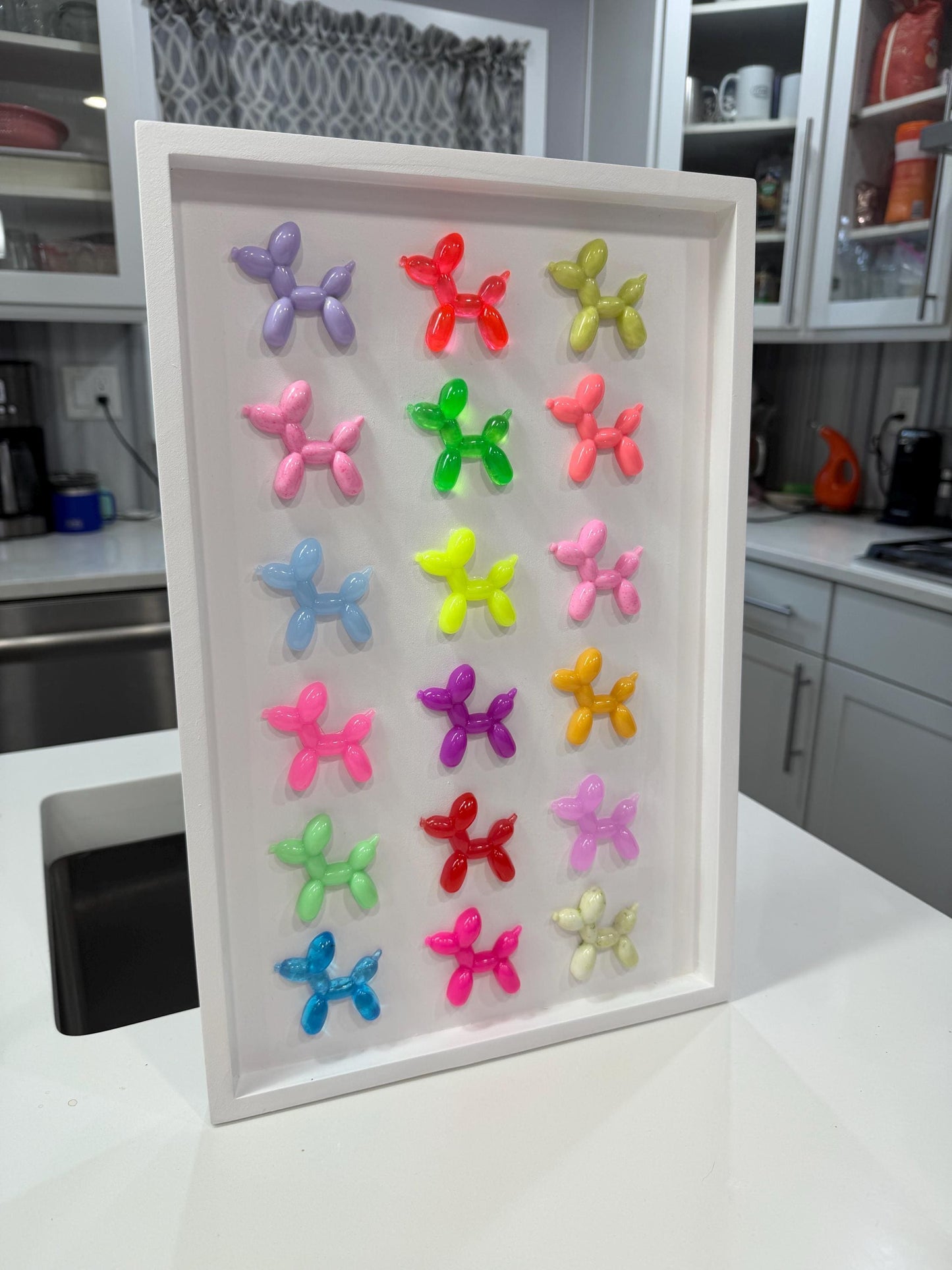 Rainbow Resin Balloon Dogs, 3D Pop Art wall art, Nursery Room Decor, Candy Art, Wall Hanging