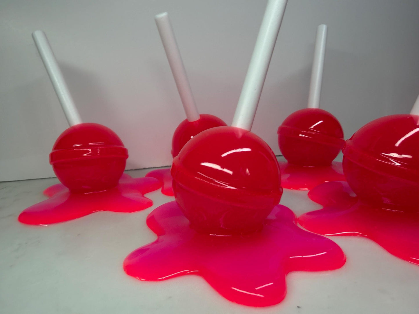 Melting Lollipop Extra Large Pop Art Decor Dopamine Neon Pink, Resin Sculpture, Candy Art