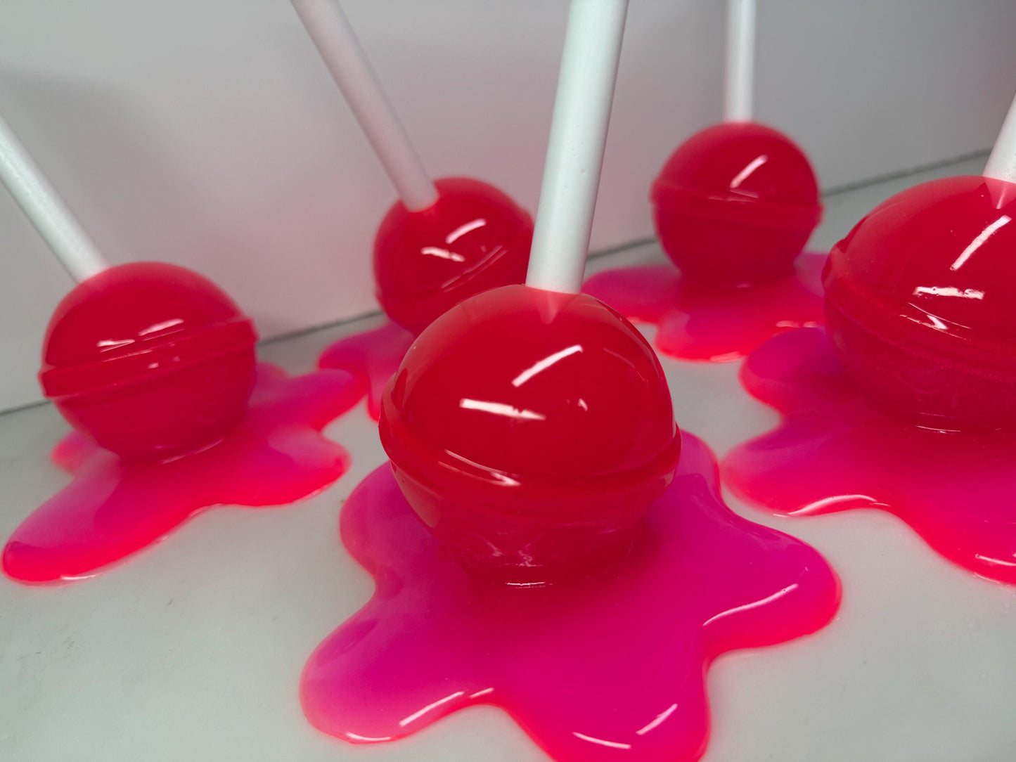 Melting Lollipop Extra Large Pop Art Decor Dopamine Neon Pink, Resin Sculpture, Candy Art