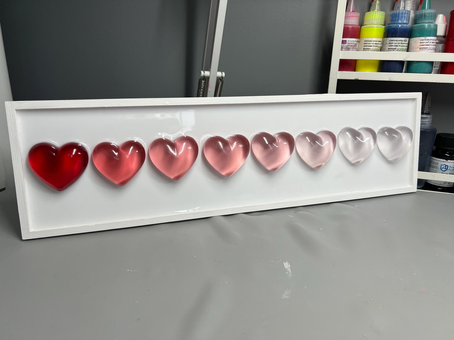 Red Ombré Resin Gummy Hearts Wall Art: 3D Pop Art| Dopamine Decor| Fake Food
