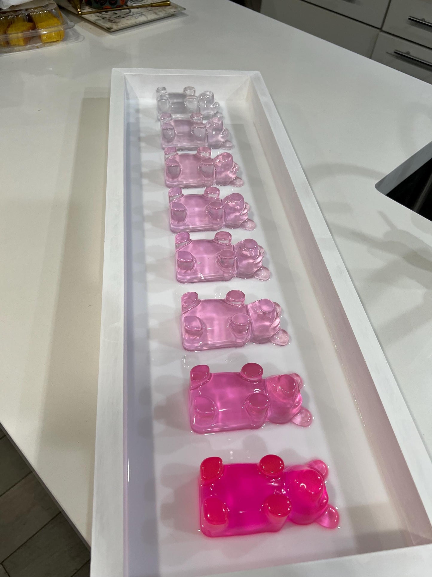 Jumbo Pink Ombre Resin Gummy Bear Wall Art: 3D Pop Art Decor