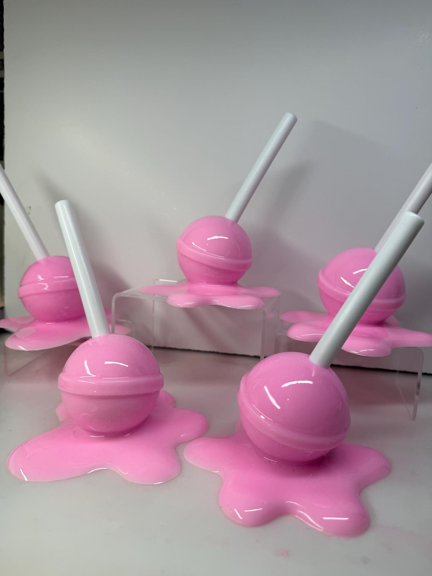 Melting Lollipop Resin Sculpture – Demure Princess Pink