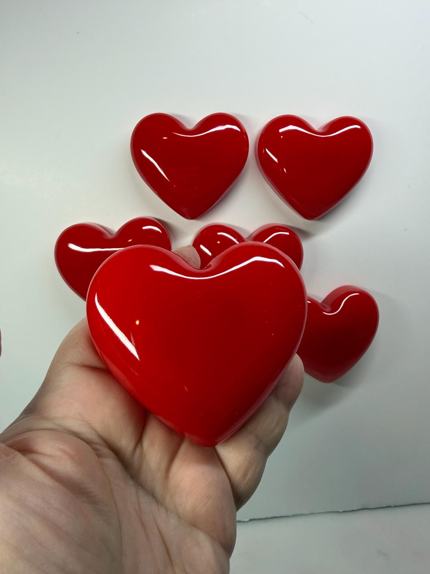 Handmade Red Resin Heart Wall Hanging | 3x3 Valentine Wall Decor | Glossy Pop Art Heart | Small Love Gift | Modern Romantic Art