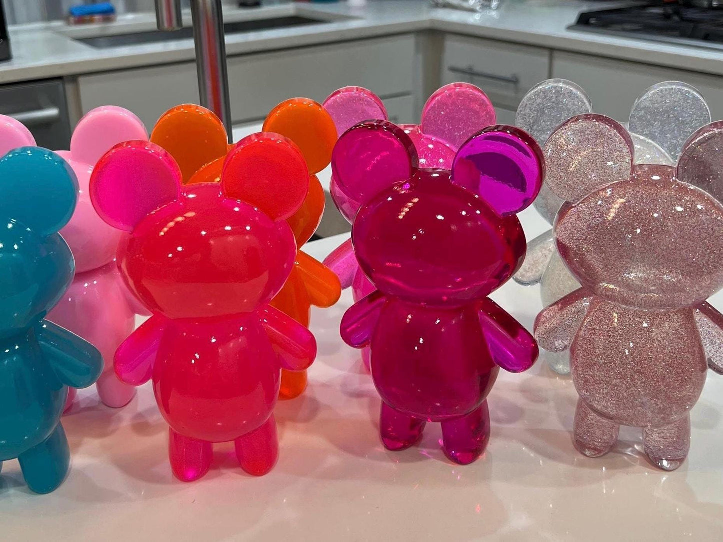 Giant Gummy Bear Pop Art Sculpture • 7” Resin Candy Bear Figurine • Choose Your Color • Kawaii Dopamine Decor • Shelf Statement Piece