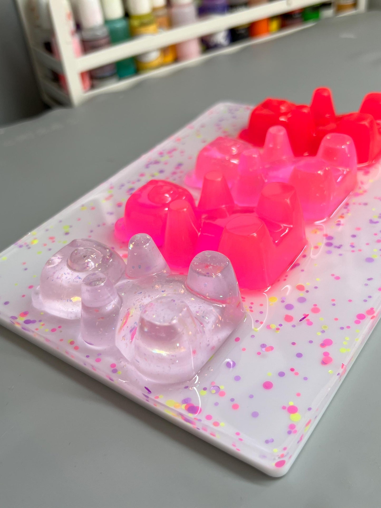 Neon Pink Resin Gummy Bear Wall Art: 3D Pop Art, Nursery Decor