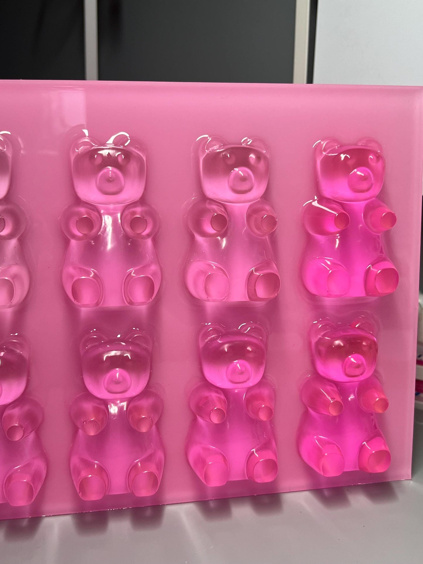 Handmade 3D Pink Gummy Bear Wall Art: Nursery Decor (12x8 inches)