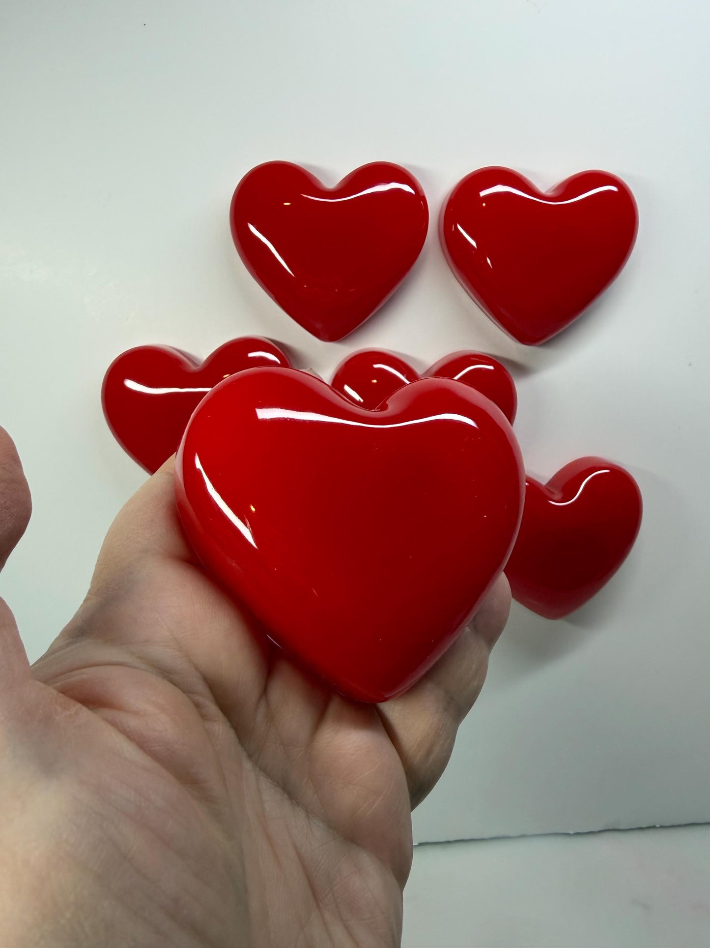 Handmade Red Resin Heart Wall Hanging | 3x3 Valentine Wall Decor | Glossy Pop Art Heart | Small Love Gift | Modern Romantic Art