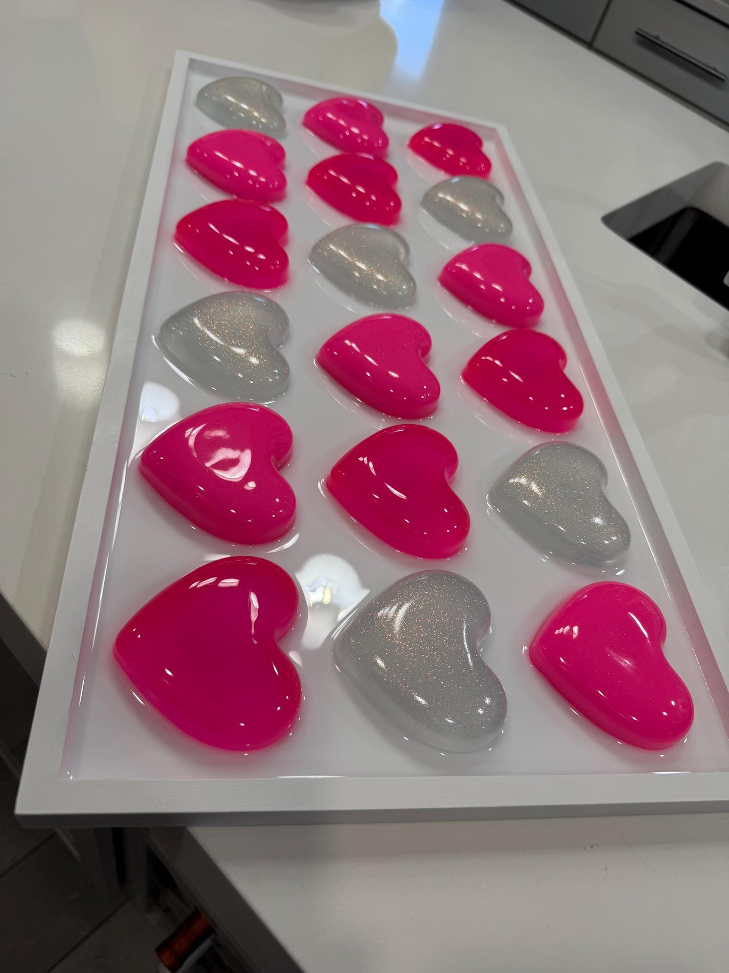 Pink Resin Gummy Hearts Pop Art: Extra Large 3D Wall Decor, Nursery Kids Room Decor, Custom Gallery Wall Art, Statement Wall