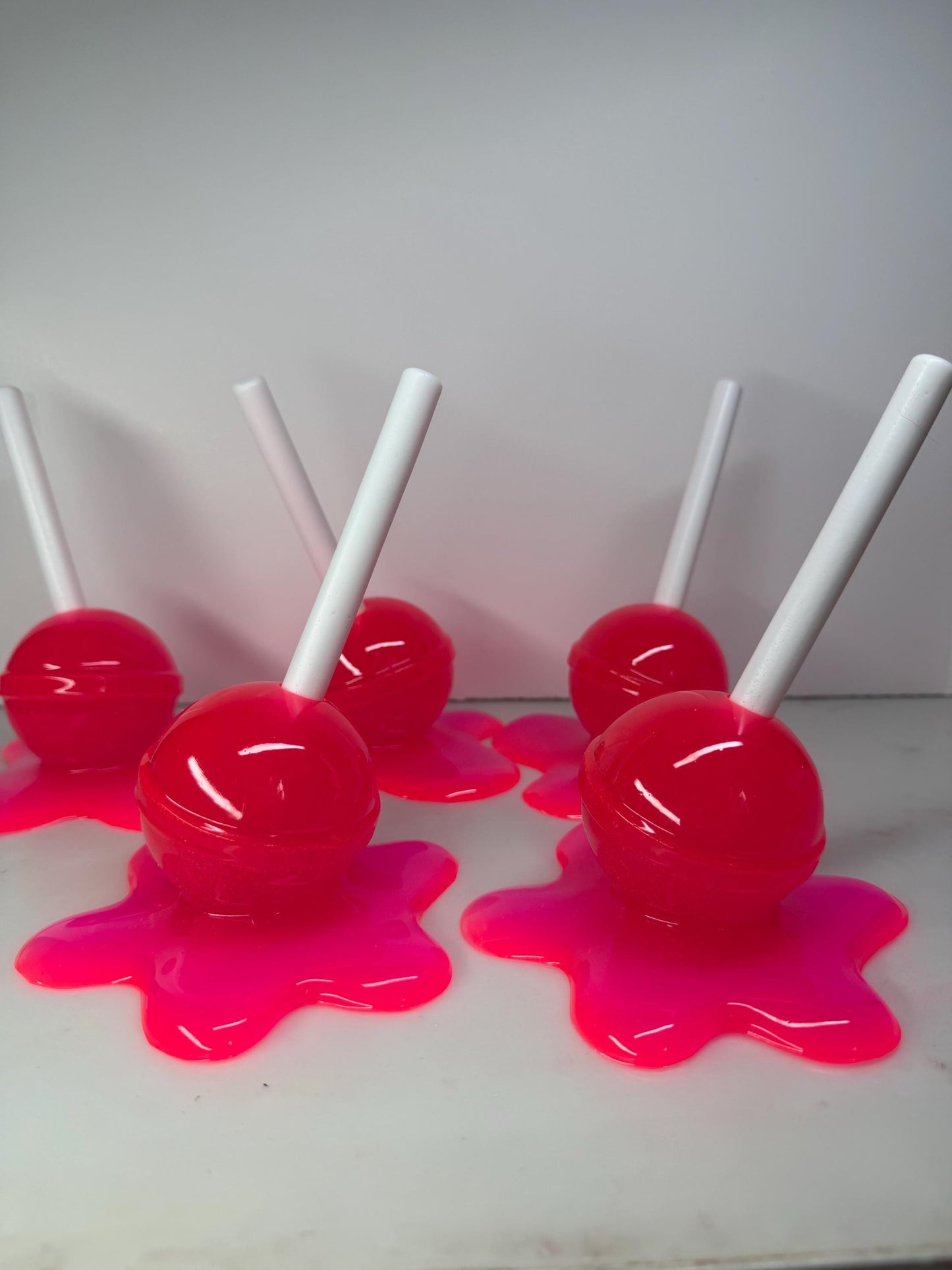 Melting Lollipop Extra Large Pop Art Decor Dopamine Neon Pink, Resin Sculpture, Candy Art