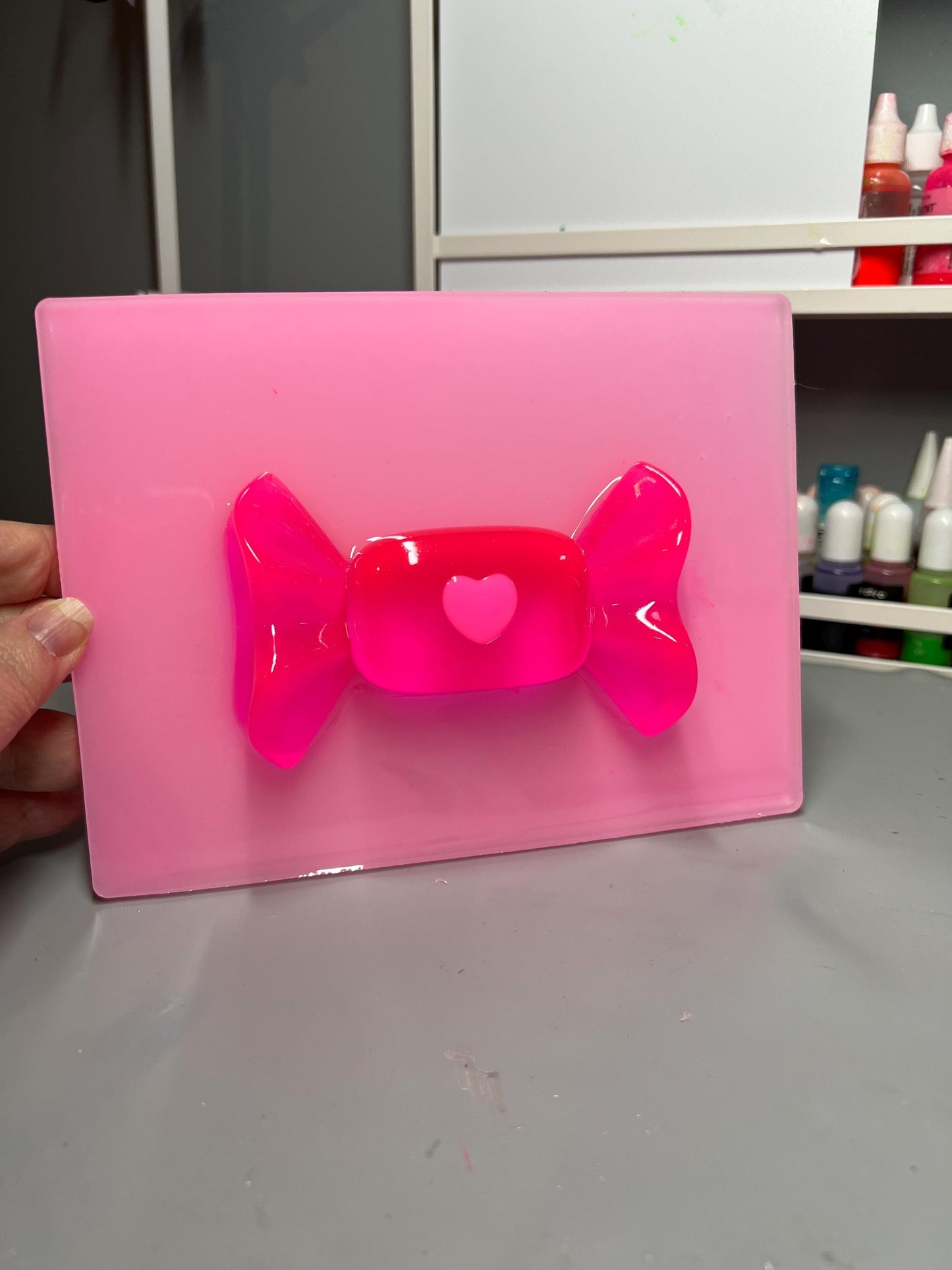 Pink Resin Gummy Candy Wall Art: 3D Pop Art Nursery Decor