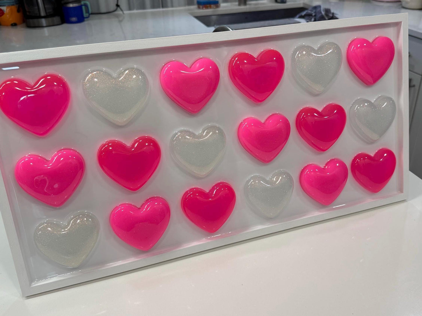 Pink Resin Gummy Hearts Pop Art: Extra Large 3D Wall Decor, Nursery Kids Room Decor, Custom Gallery Wall Art, Statement Wall