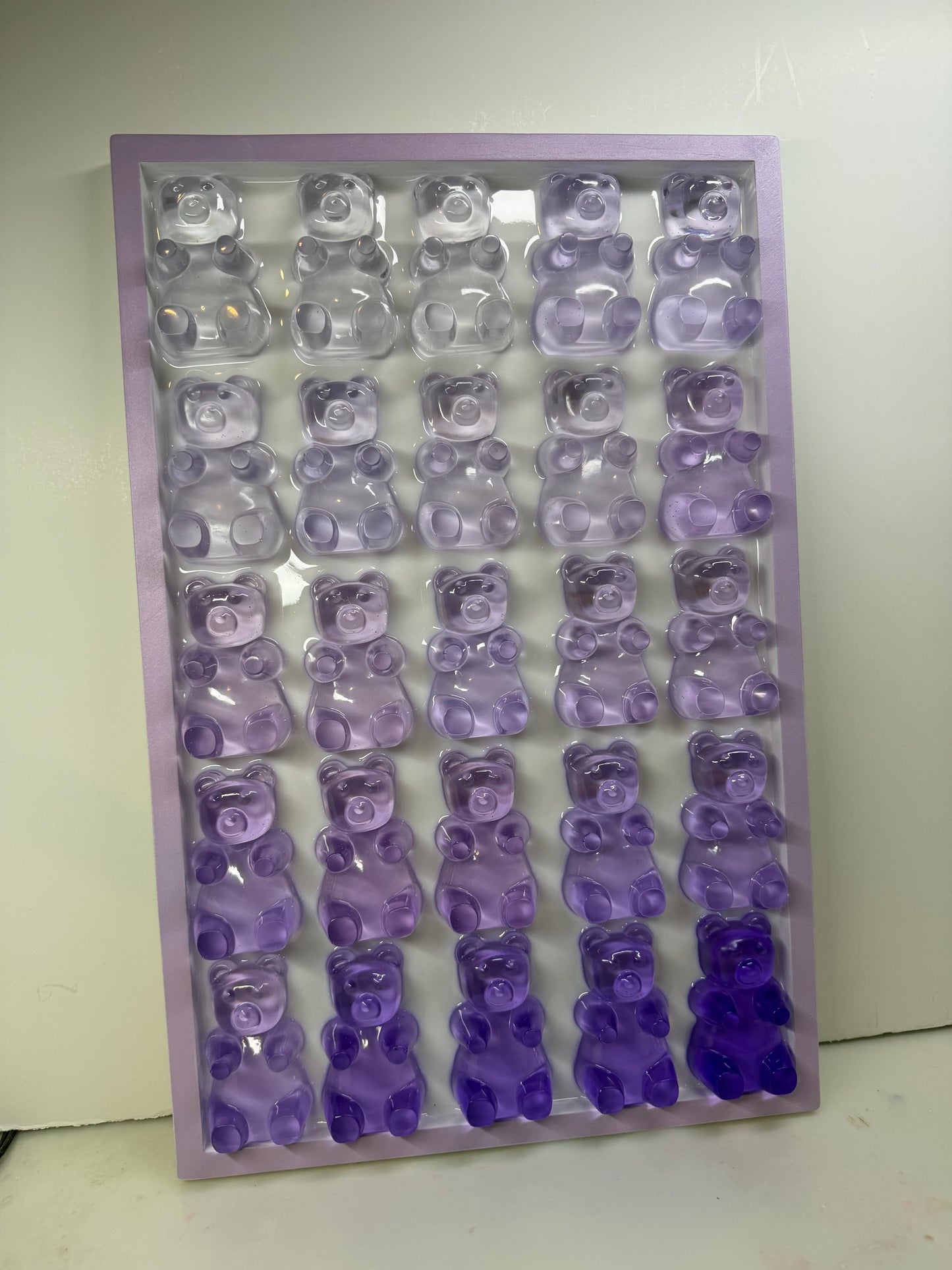 Big Purple Violet Gummy Bear Party • 11x17 Resin Wall Art • Kawaii Candy Chaos • Handmade Ombre Pop Art for Your Sweet Tooth Walls