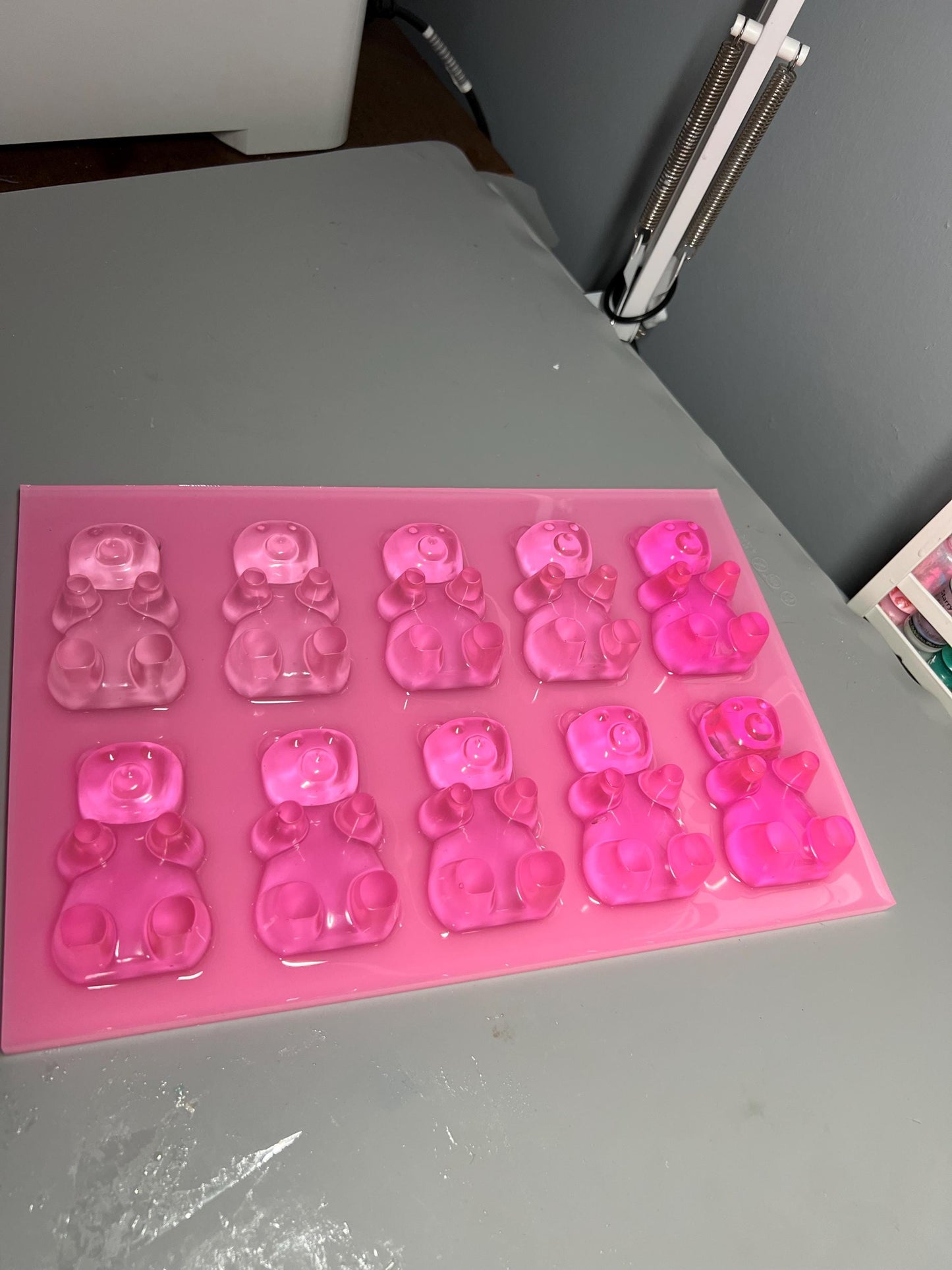 Handmade 3D Pink Gummy Bear Wall Art: Nursery Decor (12x8 inches)