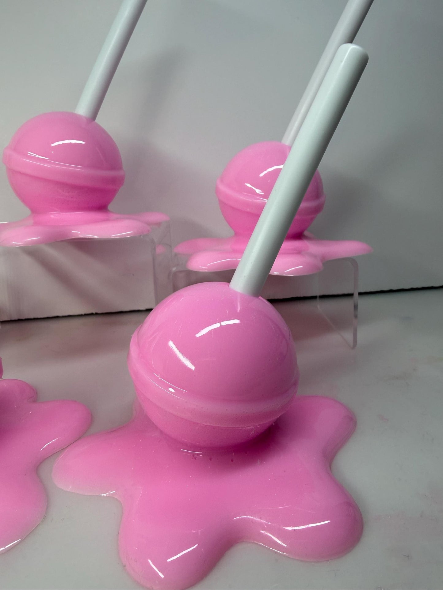 Melting Lollipop Resin Sculpture – Demure Princess Pink