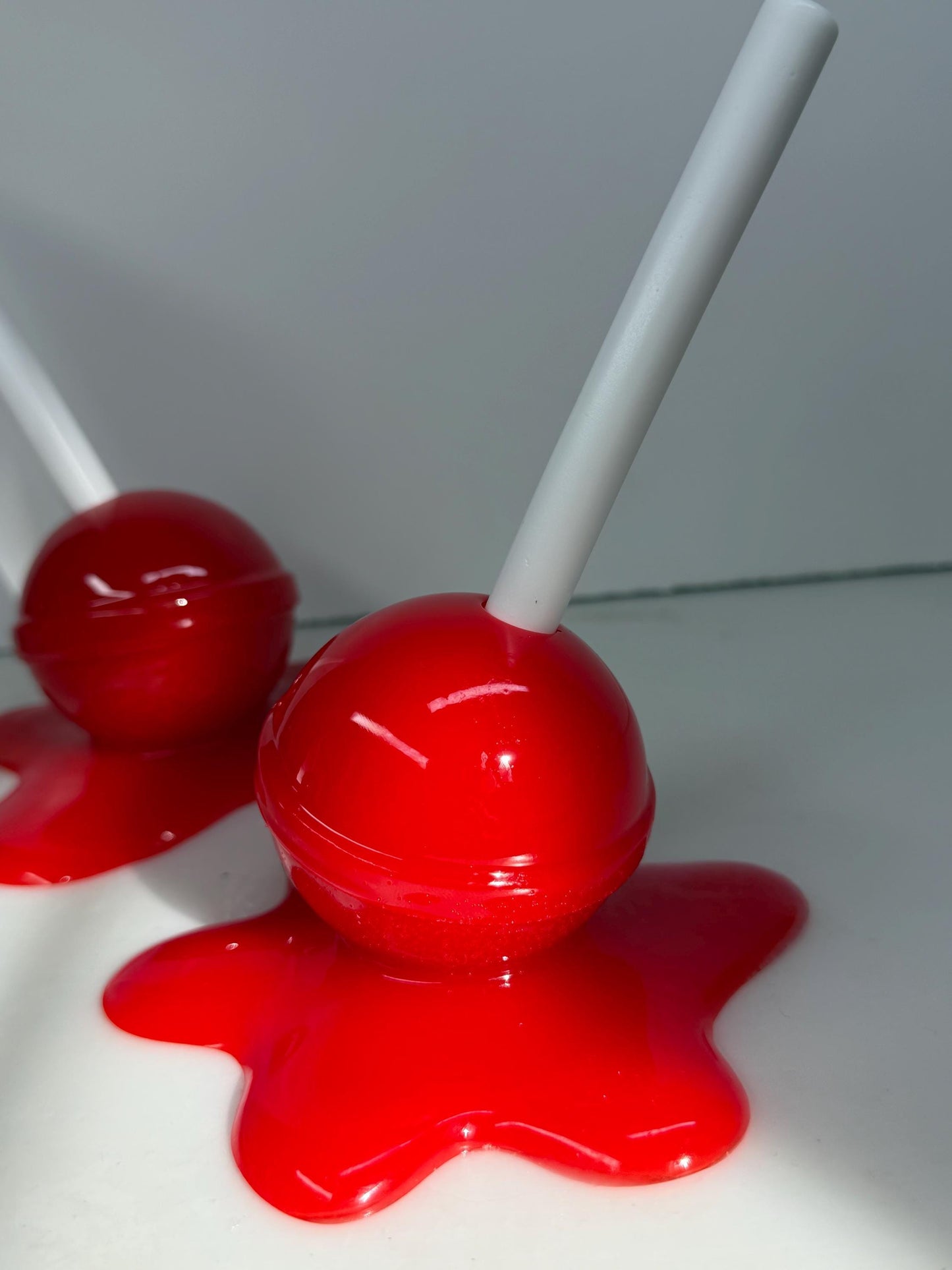 Melting Lollipop Extra Large Pop Art Decor Red, Resin Sculpture, Candy Art