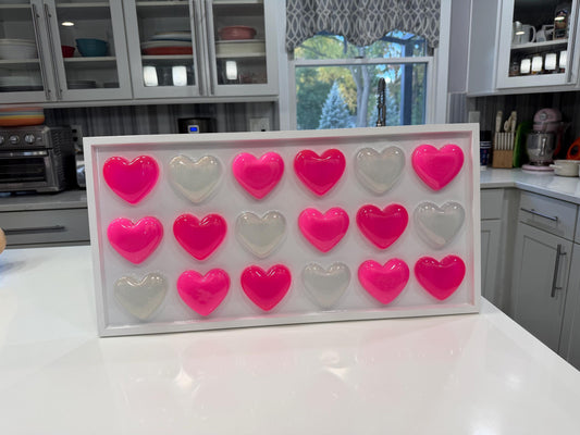 Pink Resin Gummy Hearts Pop Art: Extra Large 3D Wall Decor, Nursery Kids Room Decor, Custom Gallery Wall Art, Statement Wall