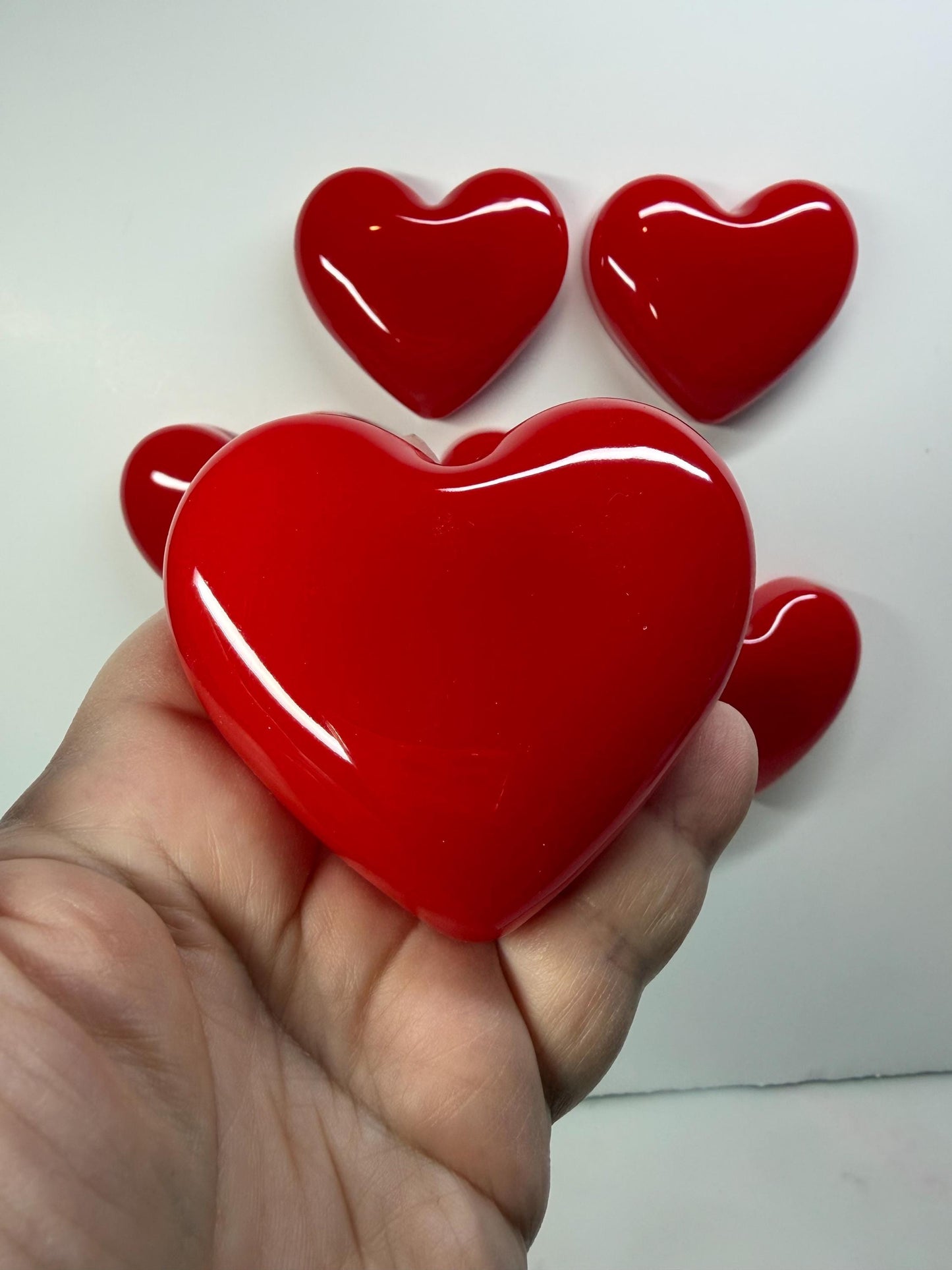 Handmade Red Resin Heart Wall Hanging | 3x3 Valentine Wall Decor | Glossy Pop Art Heart | Small Love Gift | Modern Romantic Art