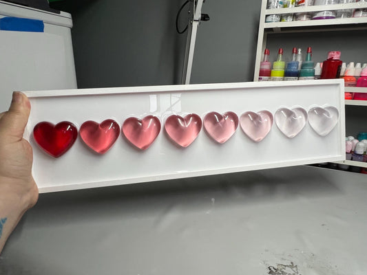 Red Ombré Resin Gummy Hearts Wall Art: 3D Pop Art| Dopamine Decor| Fake Food