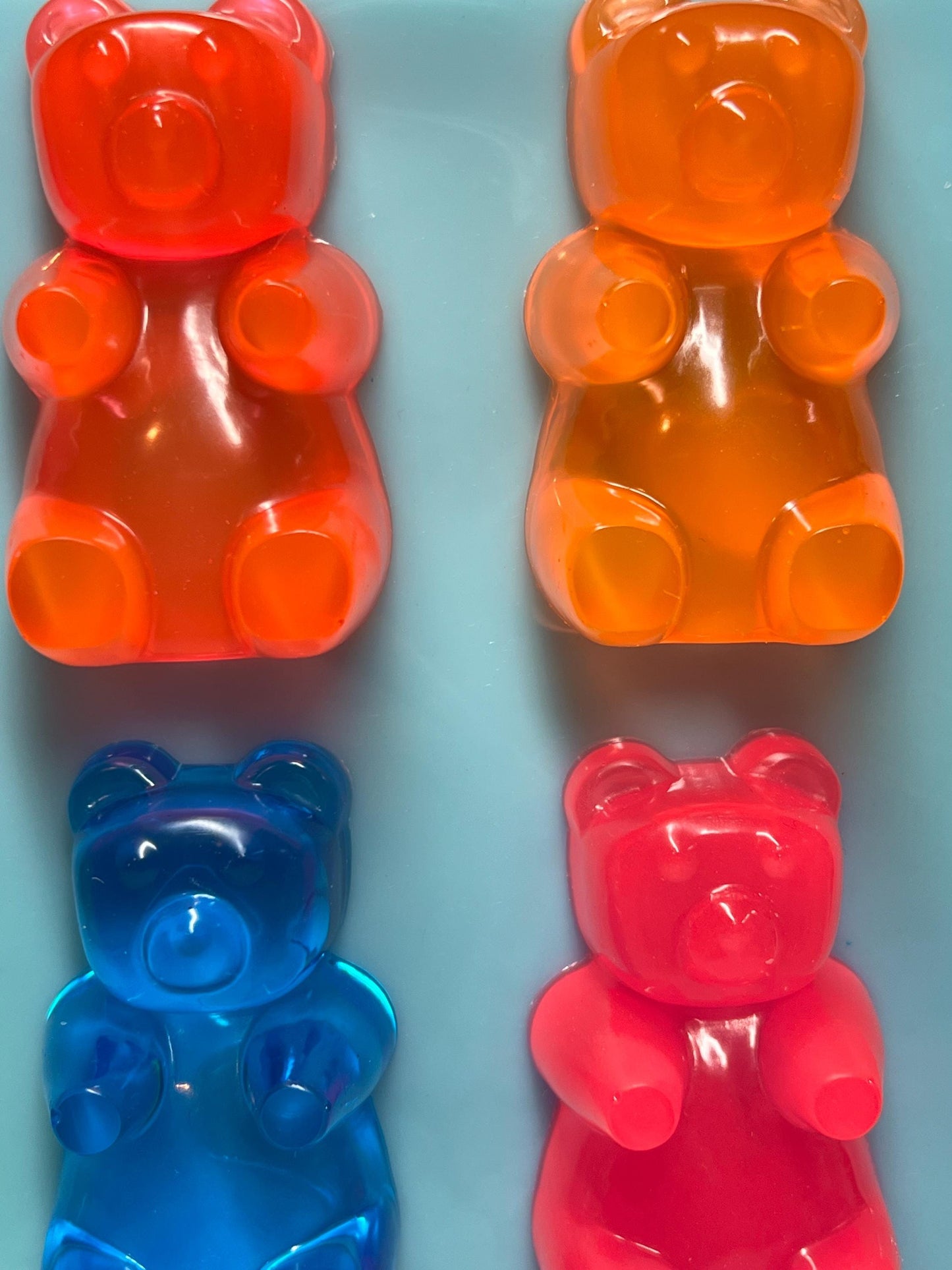 Neon Gummy Bear 3D Wall Art: Handmade Candy Decor (12x8 inches)