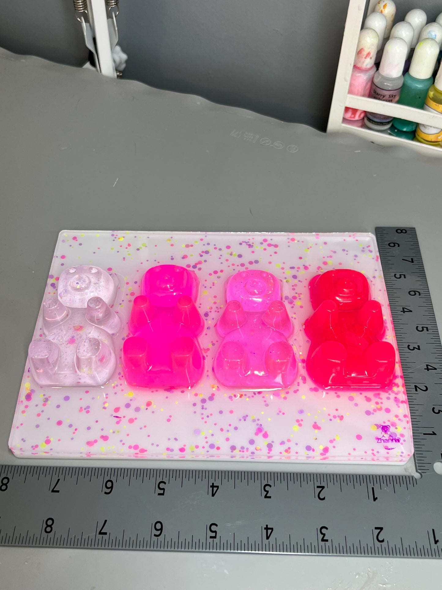 Neon Pink Resin Gummy Bear Wall Art: 3D Pop Art, Nursery Decor