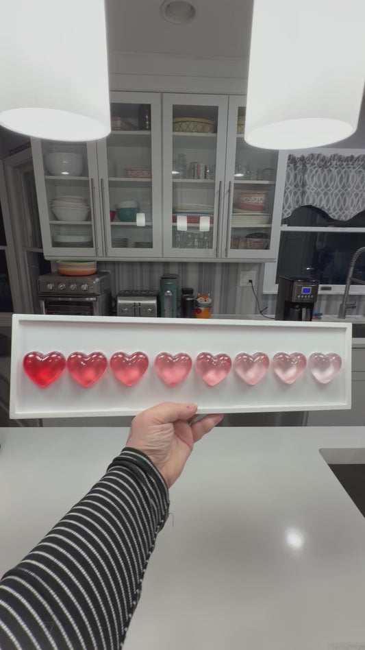 Gradient Red Resin Heart Wall Sculpture – Ombre Heart Wall Art – Pop Art Love Decor – 18x5” Ready to Hang
